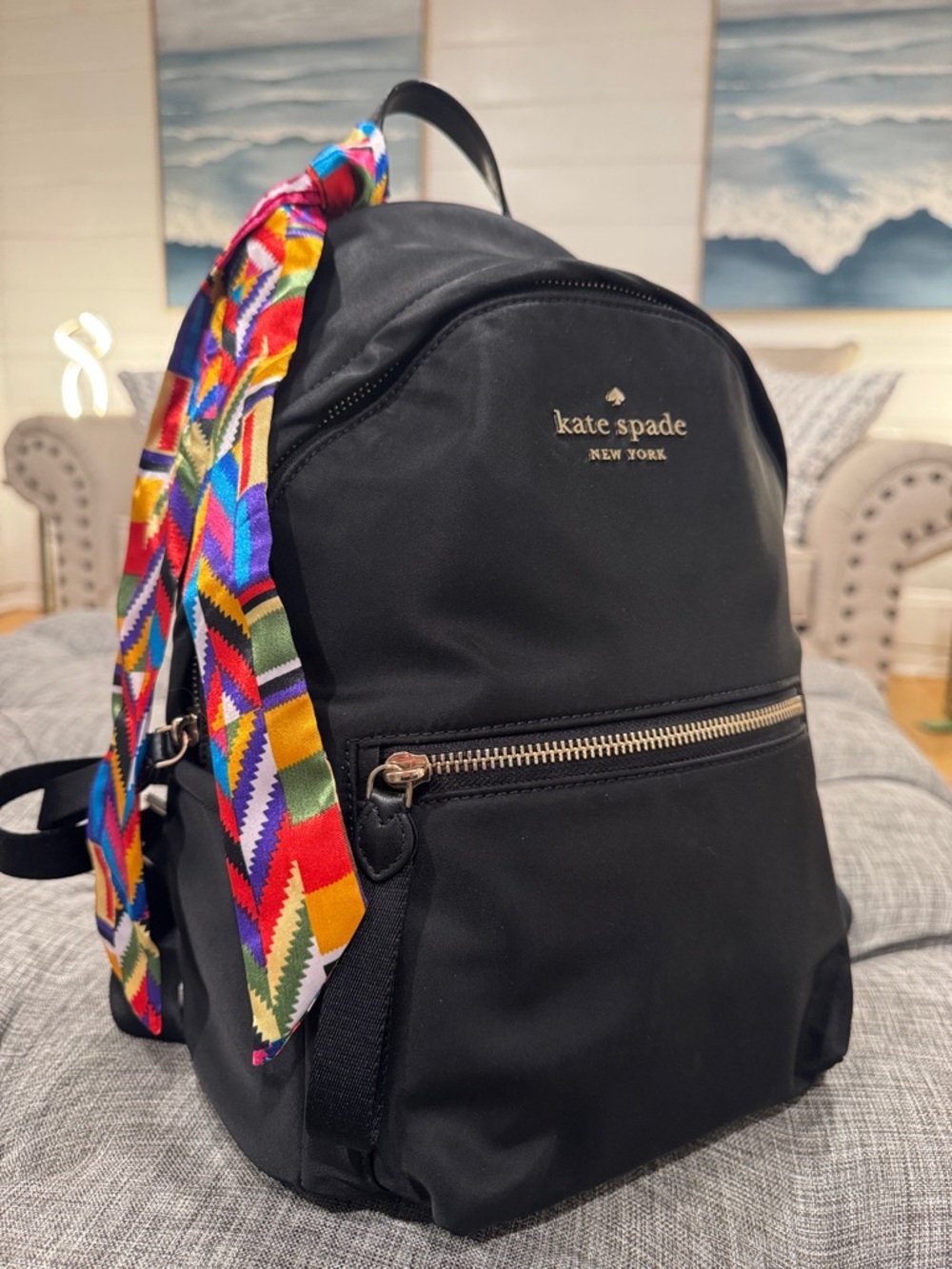 Kate Spade Bag Chelsea Black Nylon Backpack - Picture 3 of 17